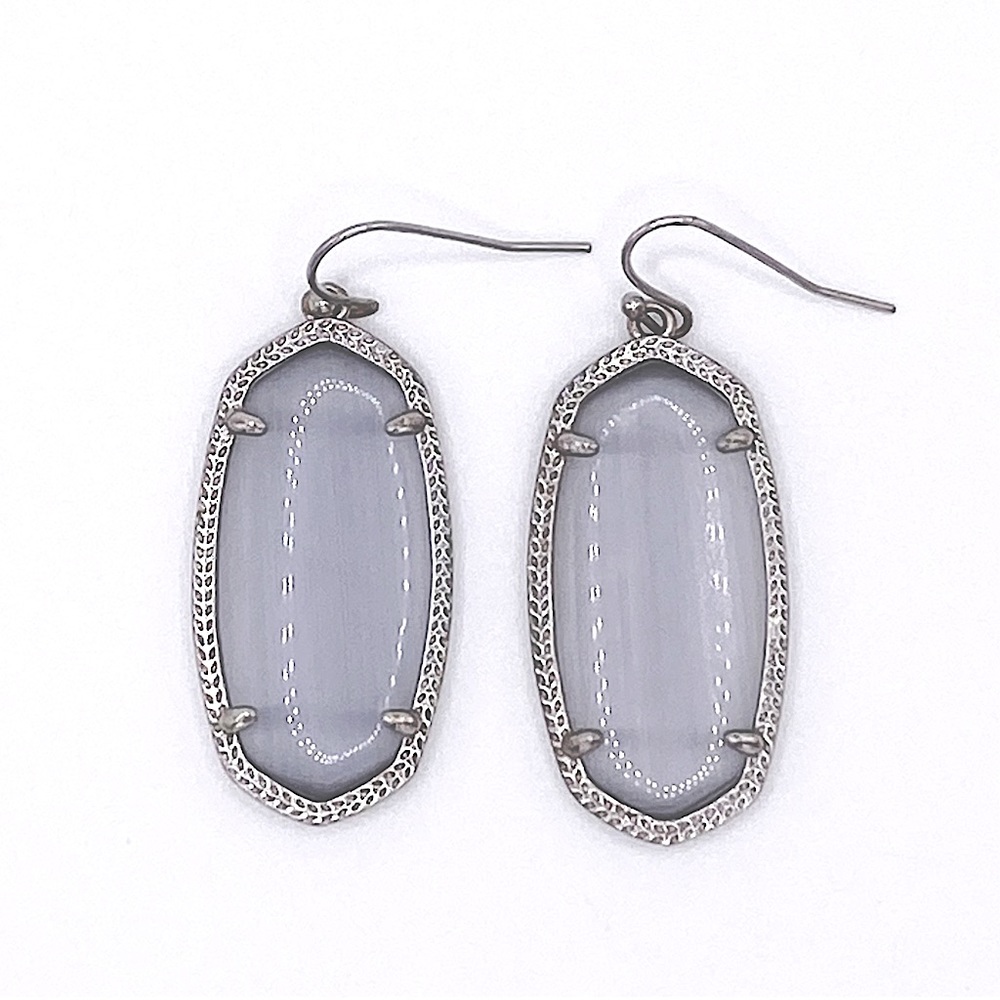 Kendra Scott Elle Earring in Slate Cat Eye/Silver